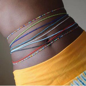 Colorful Beaded Waist Chain, bracelet , necklace or ankle bracelet -